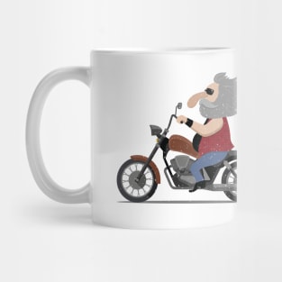 Old Rocker on a Motorcycle Mug